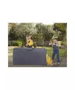 BAULE DA ESTERNO KETER "HOLLYWOOD" IN RESINA GRAFITE EFFETTO LEGNO 270 LT 117,5X45X57,3 CM